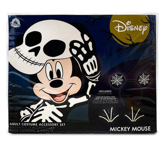 Disney Parks Halloween Mickey Light-Up Skeleton Costume Accessory Set New W Tag