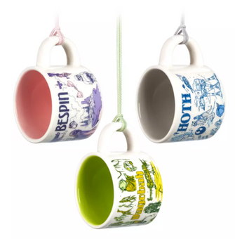 Disney Dagobah Bespin Hoth Starbucks Mug Ornament Set Been There Star Wars New