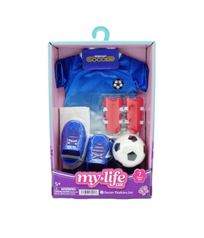 My Life As Blue/White Soccer Fashion 7-Piece Set for 18-Inch Dolls New With Box