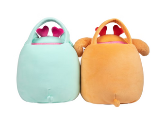 Squishmallows Buddy Buckets Finley Corrine Valentine's Day Treat Pail Plush New