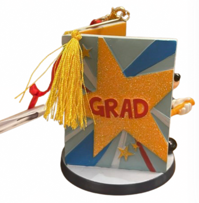 Disney Parks Mickey Mouse Grad Graduation Christmas Ornament New with Tag