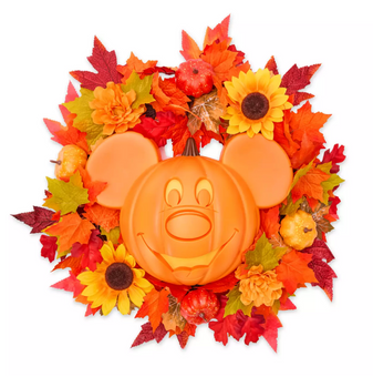 Disney Parks Halloween Mickey Jack-o'-Lantern Light-Up Wreath New with Tag