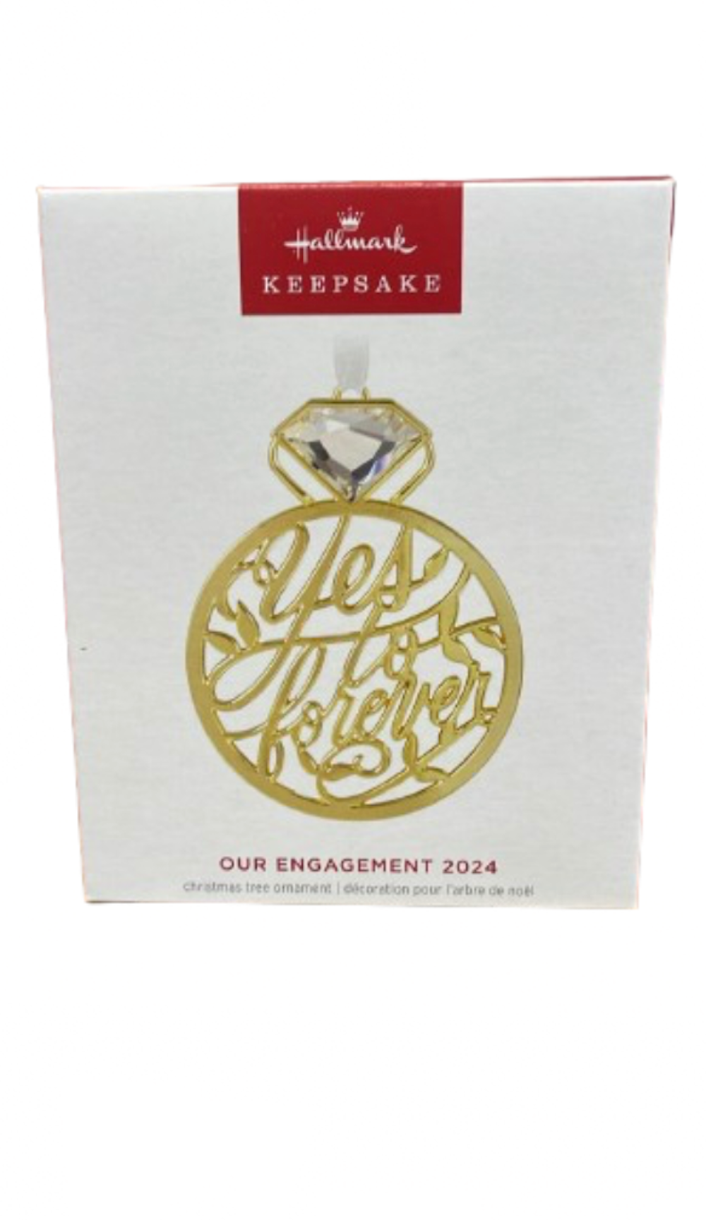Hallmark Keepsake Our Engagement 2024 Metal Christmas Ornament New with Box