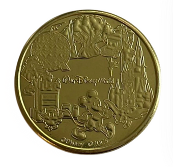 Disney Parks WDW Icons Stitch & Angel Coin Medallion Gold New With Tag