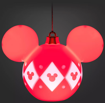 Disney Parks Mickey Icon Holiday Light-Up Decor Ornament Small New with Tag