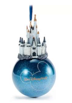 Disney Parks Cinderella Castle Glass Ball Christmas Ornament New With Tag