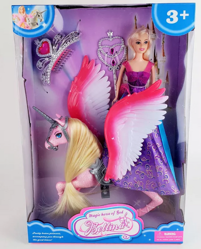 Novelty Products Girls Princess Barbie With Pegasus Play Set New With Tag