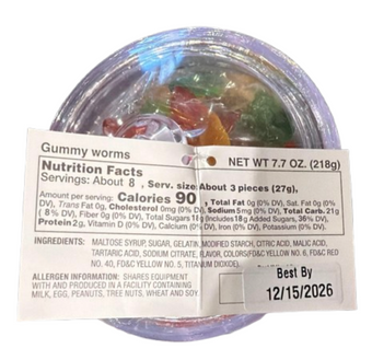 Universal Studios Harry Potter Gummy Worms Candy Honeydukes Cup New W Tag