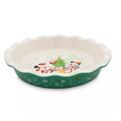 Disney Classics Christmas Snowflakes Mickey and Friends Ceramic Pie Dish New