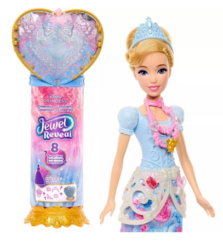 Disney Princess Jewel Reveal Cinderella Fashion Doll 8 Surprises Gem Box Toy New