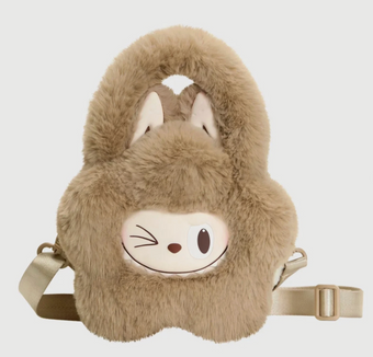 Pop Mart Labubu The Monsters Cassic Series Plush Flower Crossbody Bag Brown New