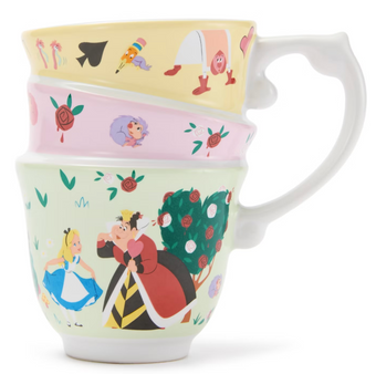 Disney Parks Queen of Hearts Stacked Alice in Wonderland Coffee Mug New with Tag
