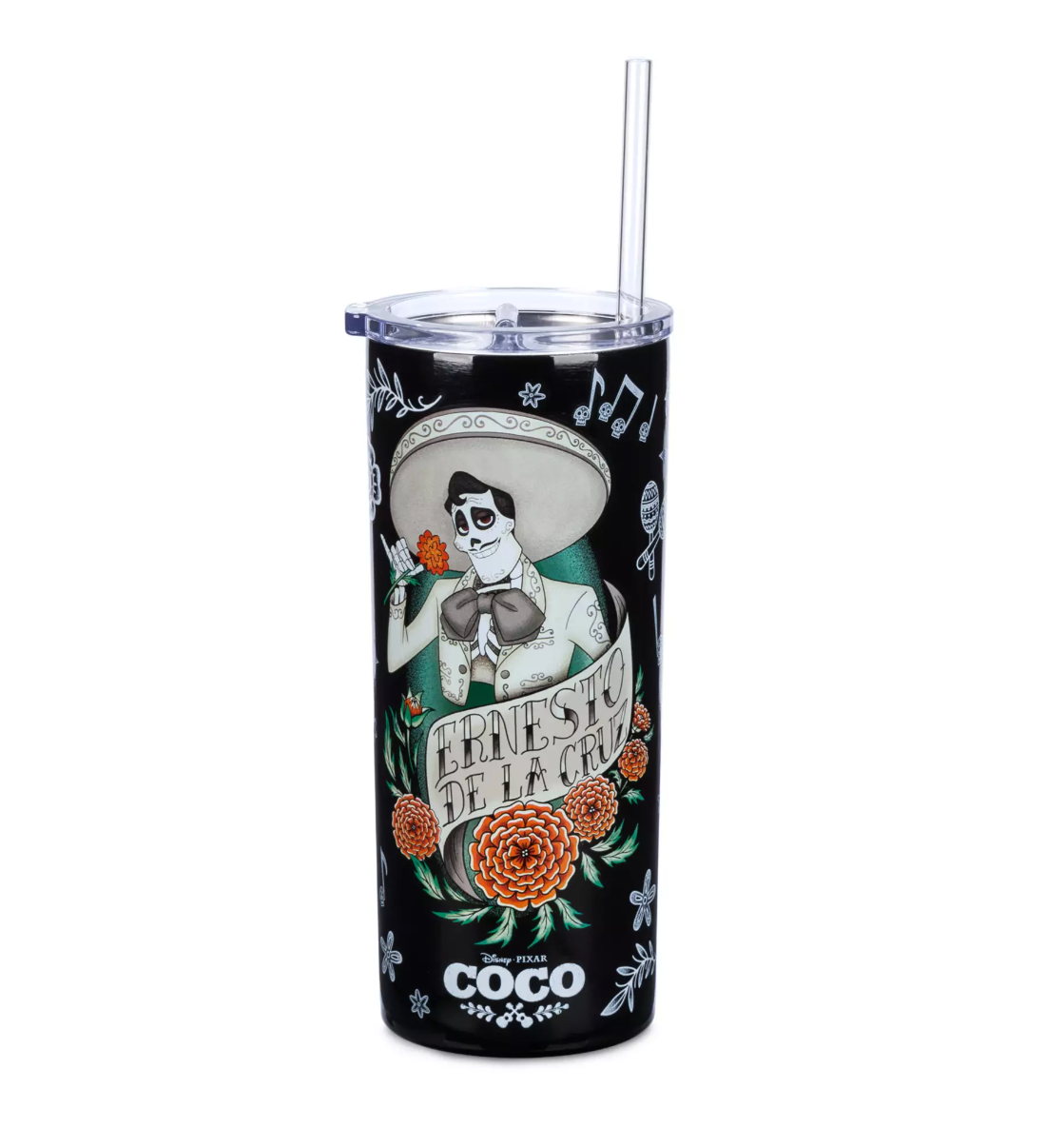 Disney Parks Pixar Coco Ernesto De La Cruz Tumbler with Straw New