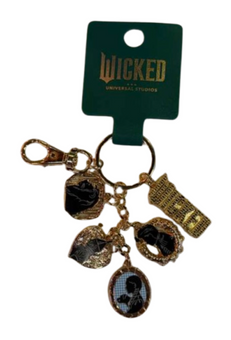Universal Studios Wicked For Good Logo Charms Ensemble Keychain New With Card