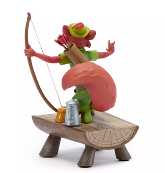 Disney Parks Robin Hood Wooden Log Mini Figurine New With Tag