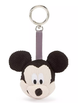 Disney Parks Mickey Mouse Corduroy Plush Keychain Bag Charm New with Tag
