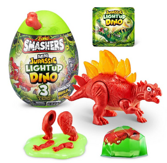 Smashers Jurassic Light-Up Dino Surprise Egg Mini Figure Set Toy New With Box
