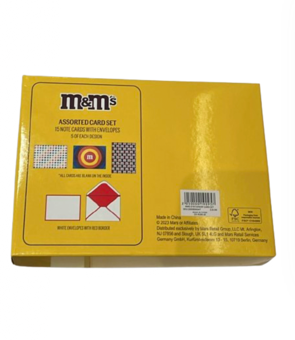M&M's World Assorted 15 Note Cards with Envelopes New with Box