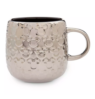 Disney Parks Mickey Icons Platinum Glossy Glaze Finish Coffee Mug New