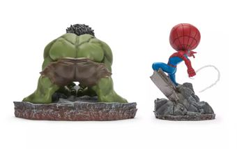 Disney Parks Hulk and Spider-Man Minico Figures from Iron Studios D23 New W Tag