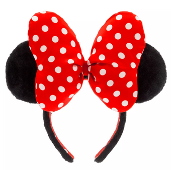 Disney Parks Minnie Mouse Plush Polka Dot Ear Headband for Adults New With Tag