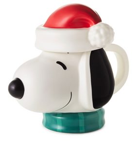 Hallmark Peanuts Santa Snoopy Musical Sculpted Mug 23 oz New