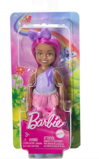 Barbie Chelsea Royal Pink Hair Doll Toy New with Box