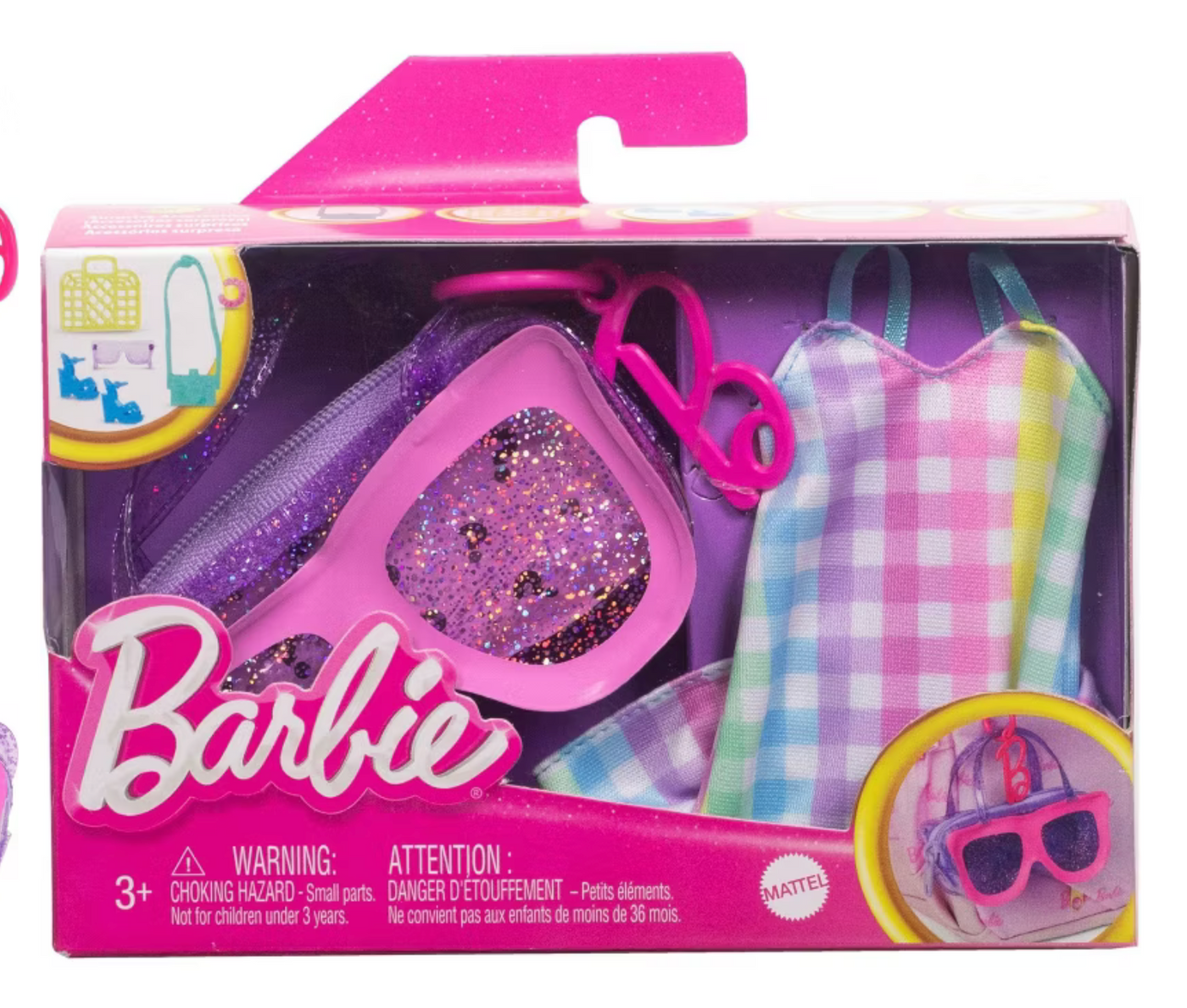 Barbie Doll Clothing, Deluxe Keychain Bag with Summery Accessories