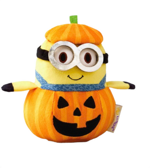 Hallmark Halloween Itty Bittys Minions Bob in Jack-o'-Lantern Plush w Sound New