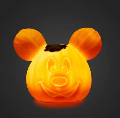 Disney Parks Mickey Mouse Small Light-Up Jack-o'-Lantern New With Tag