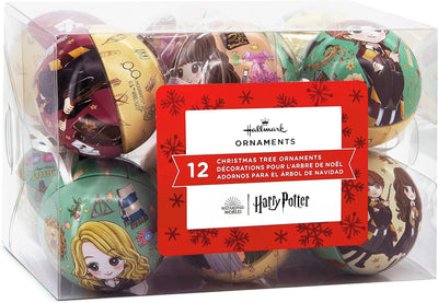 Hallmark Harry Potter Tin Ball Christmas Ornaments Set of 12 New with Box