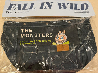 Pop Mart Labubu THE MONSTERS FALL IN WILD Denim Messenger Bag USA SELLER New