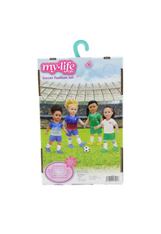 My Life As Blue/White Soccer Fashion 7-Piece Set for 18-Inch Dolls New With Box