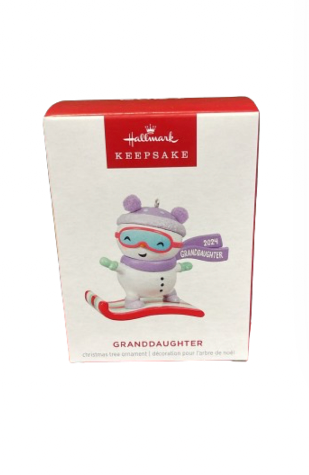 Hallmark 2024 Keepsake Granddaughter Snowboarding Snowman Christmas Ornament New