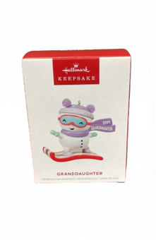 Hallmark 2024 Keepsake Granddaughter Snowboarding Snowman Christmas Ornament New