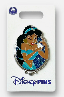 Disney Parks Princess Portrait Silver Frame Jasmine Aladdin OE Pin New with Card