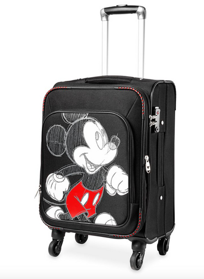 Disney Parks Mickey Mouse Sketch Rolling Luggage Medium 28" New With Tag