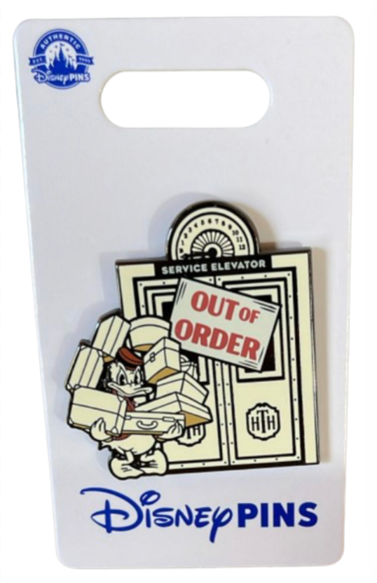 Disney Parks Hollywood Tower Hotel Donald Duck Out of Order Pin New W Card