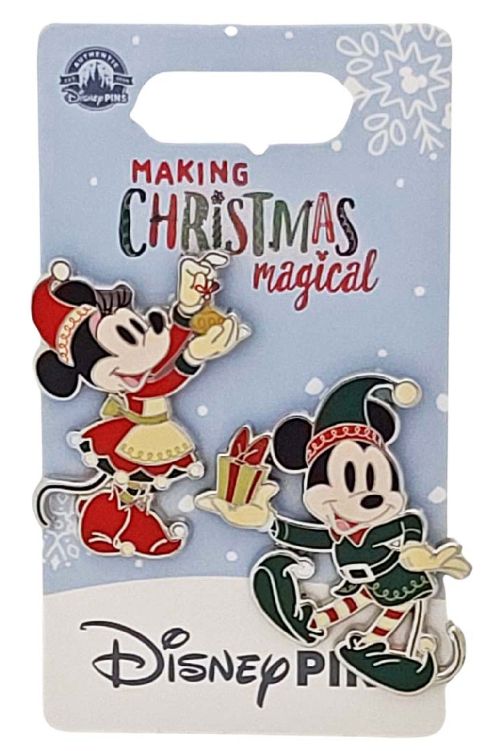 Disney Parks Making Christmas Magical Mickey & Minnie Mouse Holiday Pin Set New