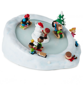 Hallmark Peanuts Gang Sledding Musical Tabletop Figurine With Motion New w Box