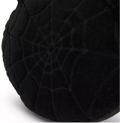 Disney Parks Halloween Mickey Pumpkin Black Web Spider Throw Pillow Plush New