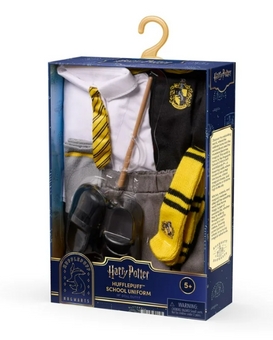 Harry Potter Hufflepuff School Uniform with Wand 18in Dolls Toy New With Tag
