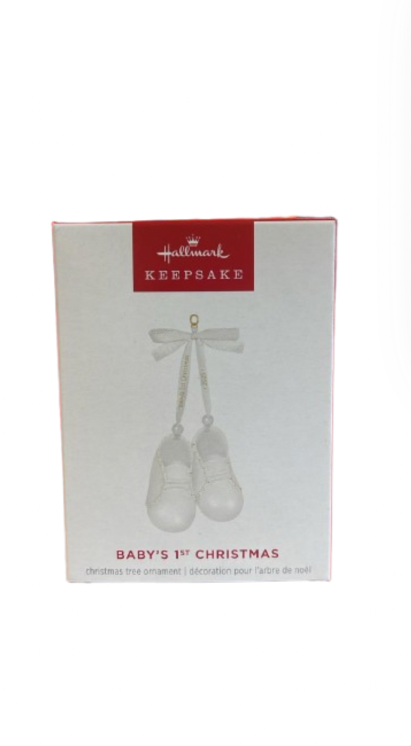 Hallmark 2025 Keepsake Baby's 1st Christmas Baby Booties Porcelain Ornament New