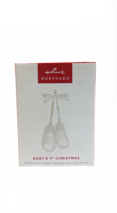 Hallmark 2025 Keepsake Baby's 1st Christmas Baby Booties Porcelain Ornament New
