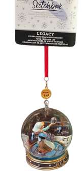 Disney Parks 2025 Sketchbook Cinderella Glass Globe 75th Christmas Ornament New