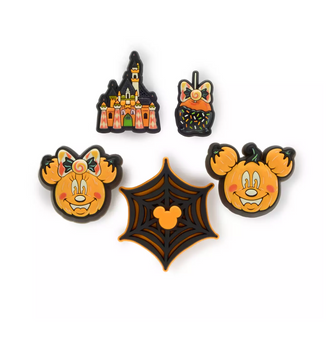 Disney Parks Mickey and Minnie Halloween Light-Up Jibbitz Set by Crocs New Card