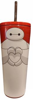 Disney Parks Baymax Big Hero Love Tumbler with Straw New