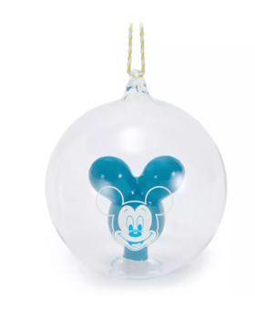 Disney Parks Mickey Mouse Balloon Glass Ball Christmas Ornament New With Tag
