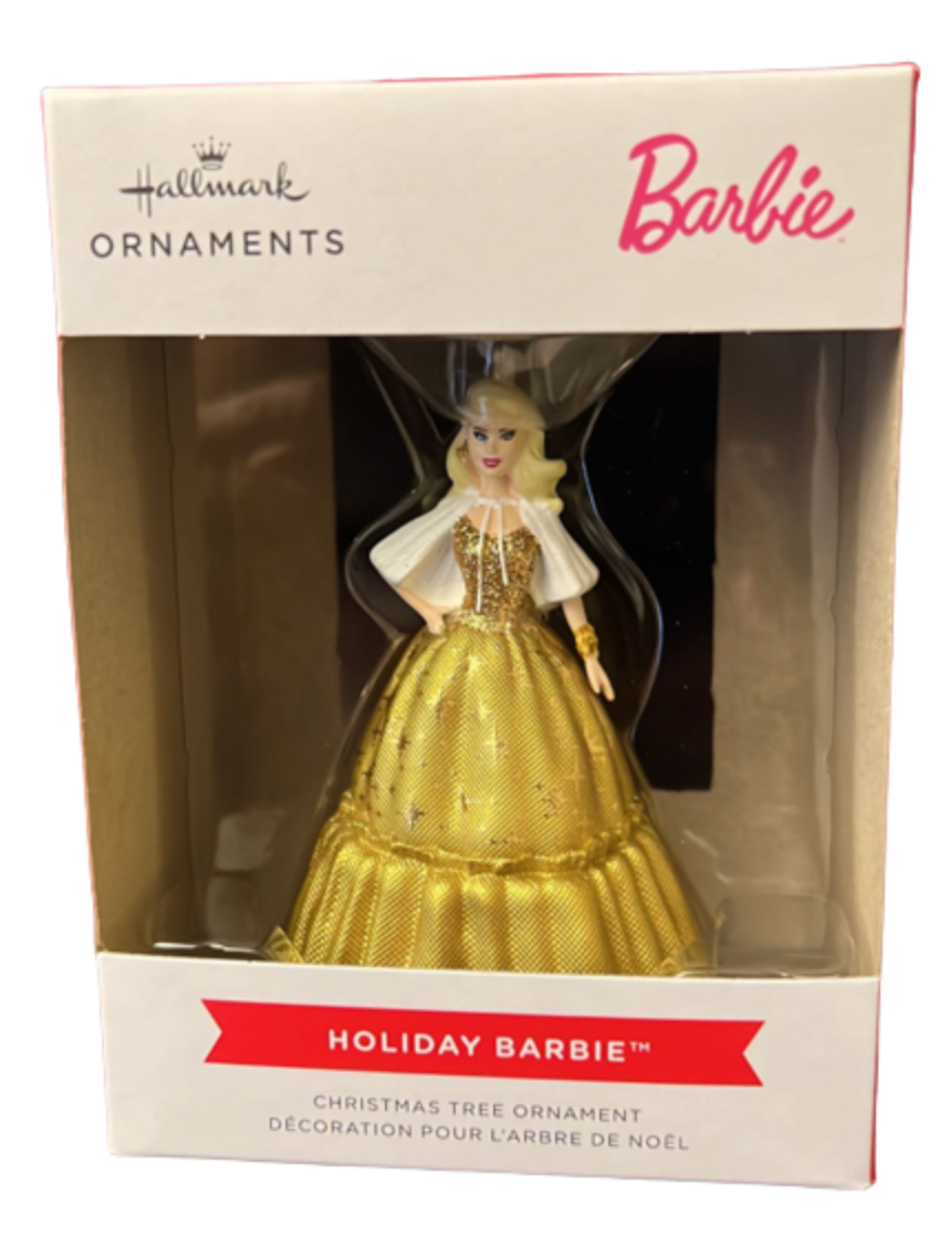 Hallmark holiday Barbie Blonde Christmas Ornament New With Box