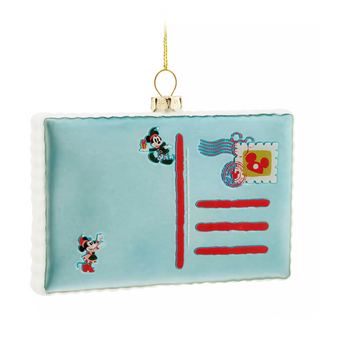 Disney Parks Chip 'n Dale Holiday Postcard Glass Sketchbook Ornament New w Tag